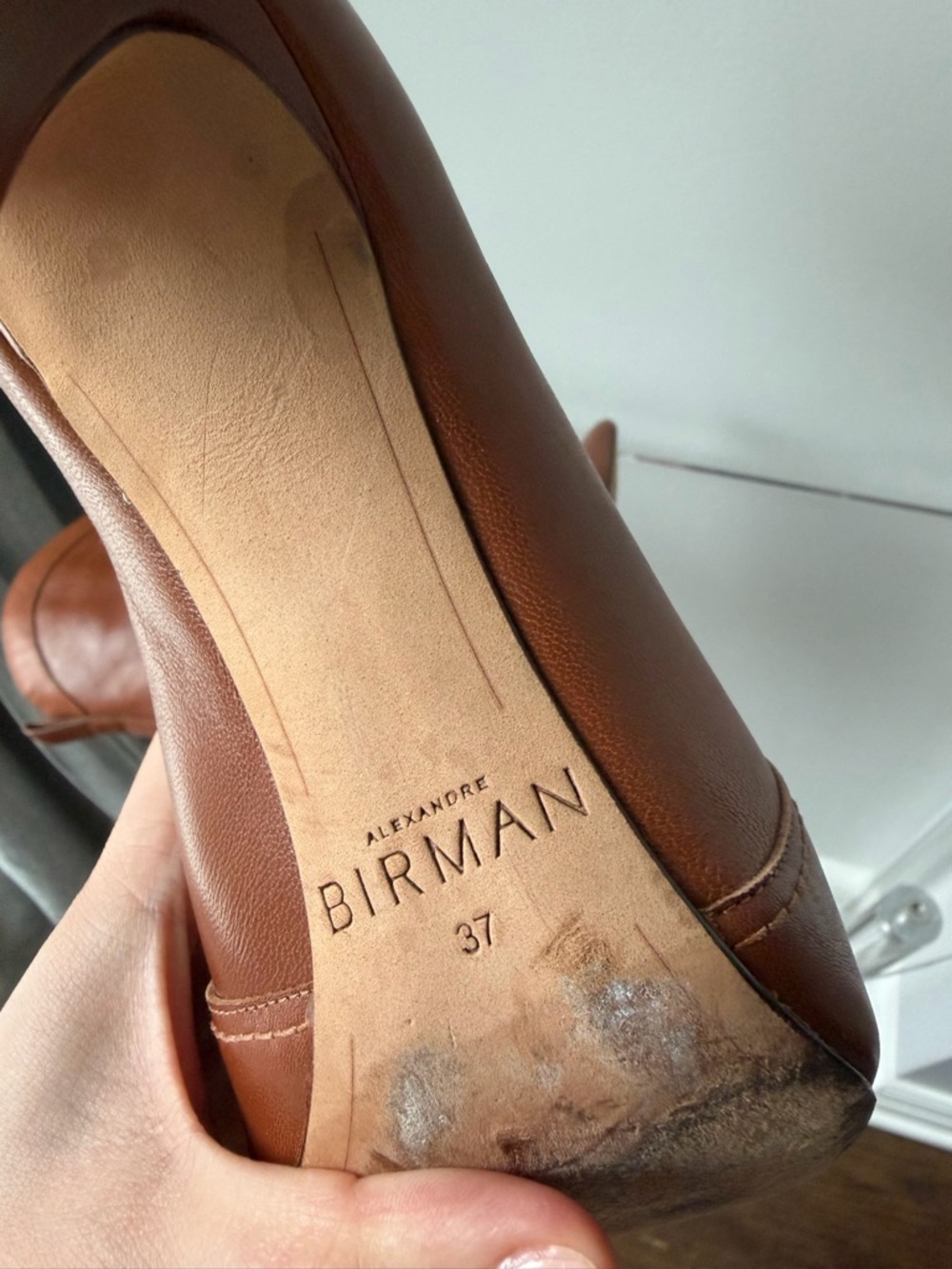 Alexandre Birman Cognac Leather Pointed-Toe Stiletto Ankle Boots - Picture 6 of 6
